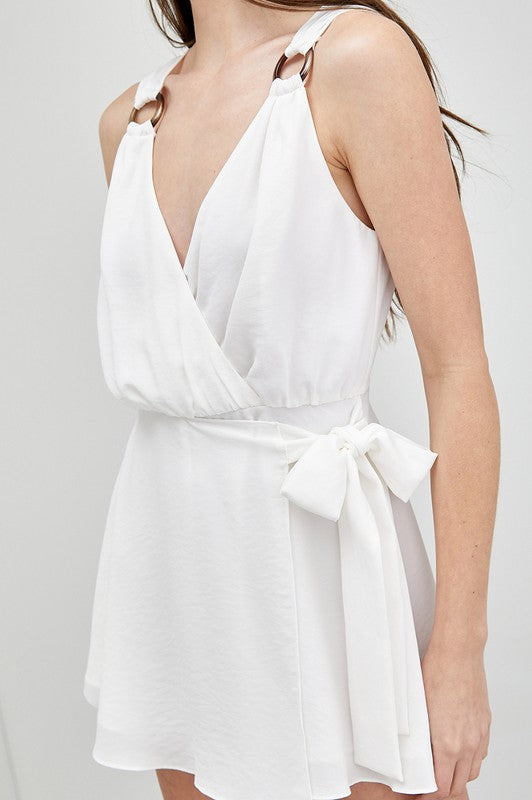 Trim Detail Side Tie Romper