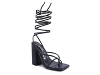 Thumbnail for POLE DANCE LACE UP BLOCK HEELED SANDAL