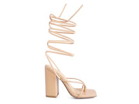 Thumbnail for POLE DANCE LACE UP BLOCK HEELED SANDAL