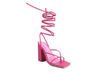 Thumbnail for POLE DANCE LACE UP BLOCK HEELED SANDAL