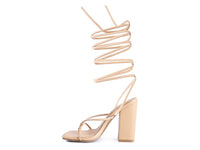 Thumbnail for POLE DANCE LACE UP BLOCK HEELED SANDAL