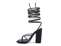 Thumbnail for POLE DANCE LACE UP BLOCK HEELED SANDAL