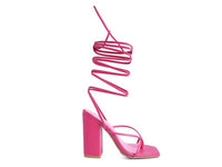 Thumbnail for POLE DANCE LACE UP BLOCK HEELED SANDAL