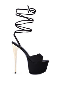 Thumbnail for PASSION DRAMATIC PLATFORM LACE-UP HEEL SANDALS