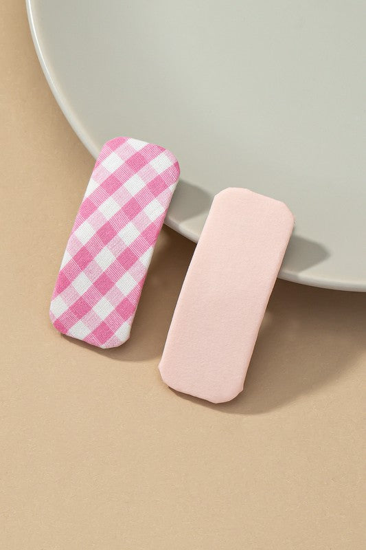 Set of 2 fabric hair snap clips