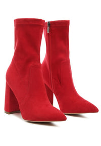 Thumbnail for LONDON RAG ZAHARA POINTED BLOCK HEELED BOOT