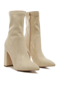 Thumbnail for LONDON RAG ZAHARA POINTED BLOCK HEELED BOOT