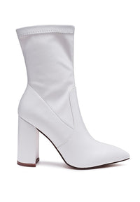 Thumbnail for LONDON RAG ZAHARA POINTED BLOCK HEELED BOOT