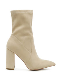 Thumbnail for LONDON RAG ZAHARA POINTED BLOCK HEELED BOOT