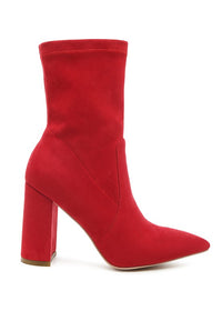 Thumbnail for LONDON RAG ZAHARA POINTED BLOCK HEELED BOOT