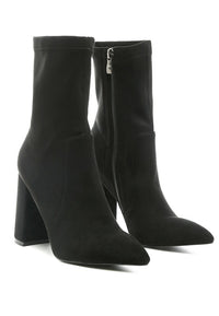 Thumbnail for LONDON RAG ZAHARA POINTED BLOCK HEELED BOOT