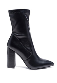 Thumbnail for LONDON RAG ZAHARA POINTED BLOCK HEELED BOOT