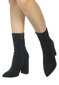 Thumbnail for LONDON RAG ZAHARA POINTED BLOCK HEELED BOOT