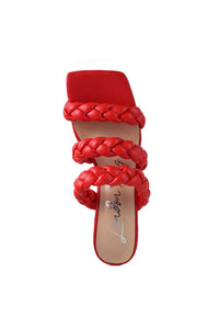 Thumbnail for HIGH BAE POINTED HEEL BRAIDED SANDALS