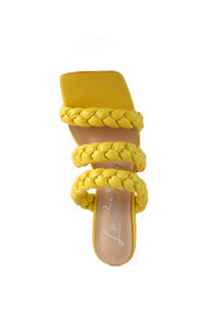 Thumbnail for HIGH BAE POINTED HEEL BRAIDED SANDALS