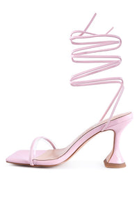 Thumbnail for BITEN BERRY SPOOL HEELED LACE UP SANDAL