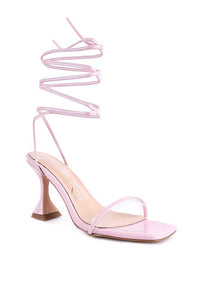 Thumbnail for BITEN BERRY SPOOL HEELED LACE UP SANDAL