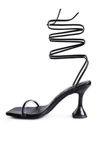 Thumbnail for BITEN BERRY SPOOL HEELED LACE UP SANDAL