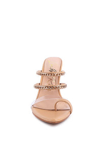 Thumbnail for TICKLE ME HIGH HEELED TOE RING SANDALS