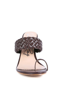 Thumbnail for HIGH PERKS WOVEN STRAP TOE RING SANDALS