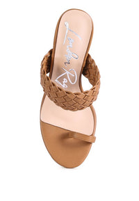 Thumbnail for HIGH PERKS WOVEN STRAP TOE RING SANDALS