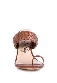 Thumbnail for HIGH PERKS WOVEN STRAP TOE RING SANDALS