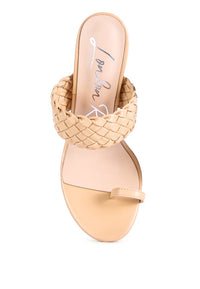 Thumbnail for HIGH PERKS WOVEN STRAP TOE RING SANDALS