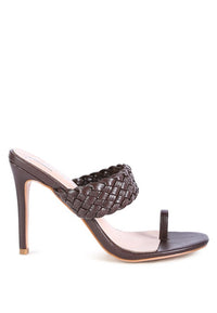 Thumbnail for HIGH PERKS WOVEN STRAP TOE RING SANDALS