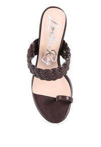 Thumbnail for HIGH PERKS WOVEN STRAP TOE RING SANDALS