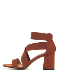 Thumbnail for BENICIA ELASTIC STRAPPY BLOCK HEEL SANDALS