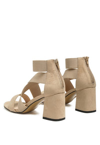 Thumbnail for BENICIA ELASTIC STRAPPY BLOCK HEEL SANDALS