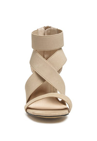 Thumbnail for BENICIA ELASTIC STRAPPY BLOCK HEEL SANDALS