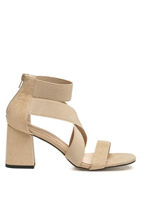 Thumbnail for BENICIA ELASTIC STRAPPY BLOCK HEEL SANDALS