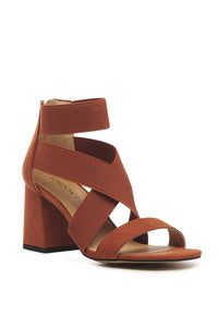 Thumbnail for BENICIA ELASTIC STRAPPY BLOCK HEEL SANDALS