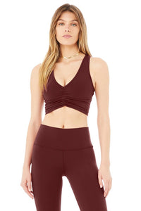 Thumbnail for Deep V Drawstring Sports Bra Buttery Soft Fabric