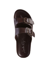 Thumbnail for MINATA PLATFORM BUCKLED SLIDE SANDALS