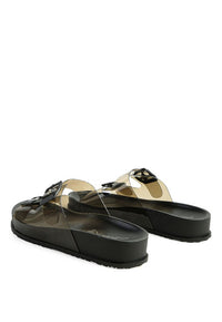 Thumbnail for MINATA PLATFORM BUCKLED SLIDE SANDALS