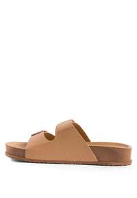 Thumbnail for MINATA PLATFORM BUCKLED SLIDE SANDALS