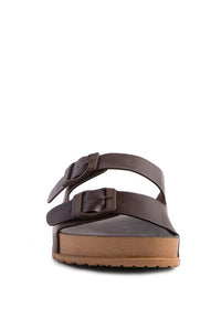 Thumbnail for MINATA PLATFORM BUCKLED SLIDE SANDALS