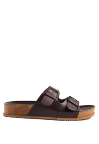 Thumbnail for MINATA PLATFORM BUCKLED SLIDE SANDALS