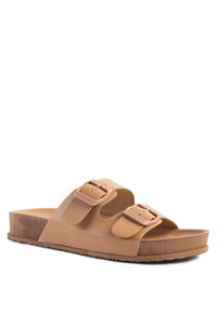 Thumbnail for MINATA PLATFORM BUCKLED SLIDE SANDALS