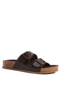 Thumbnail for MINATA PLATFORM BUCKLED SLIDE SANDALS