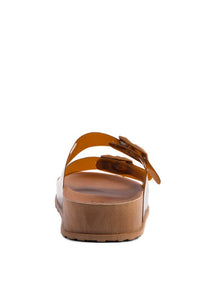 Thumbnail for MINATA PLATFORM BUCKLED SLIDE SANDALS