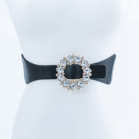 Thumbnail for CLEAR STONE FLOWER BUCKLE FASHION BELT