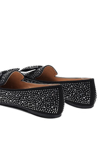 Thumbnail for DEWDROPS EMBELLISHED CASUAL BOW LOAFERS