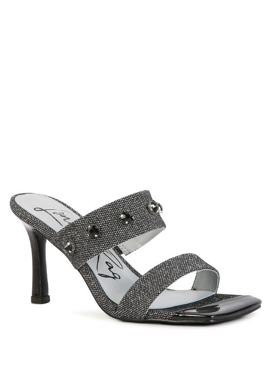 EDM Queen Diamante Embellished Glitter Sandals