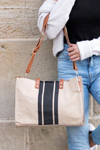 Thumbnail for Canvas Stripe Tote