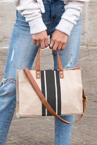 Thumbnail for Canvas Stripe Tote