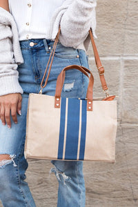 Thumbnail for Canvas Stripe Tote