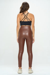 Thumbnail for High Waist PU Leather Corset Cincher  Pants